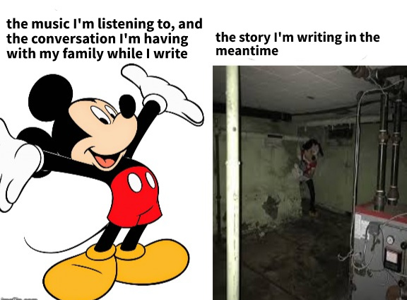 being a horror writer - meme