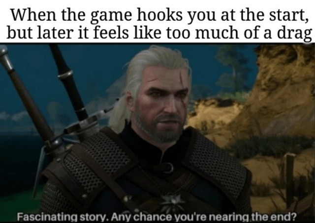 game had me at hello but lost me at 30 fetch quests - meme