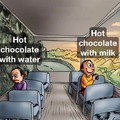 Hot cholocate with water or milk?