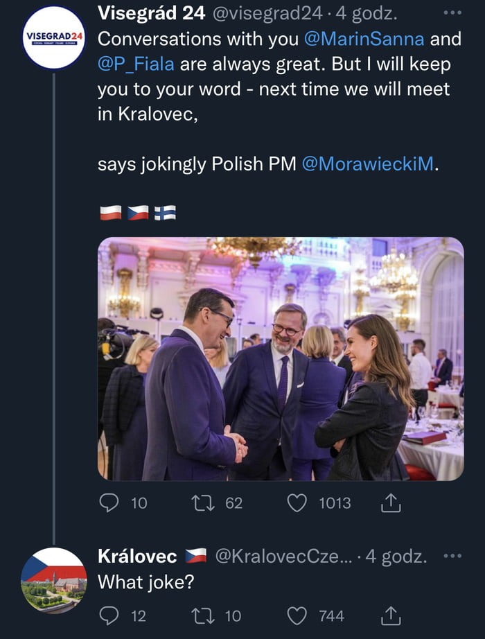Mateusz Morawiecki proposing Sanna Marin to meet in Kralovec - meme