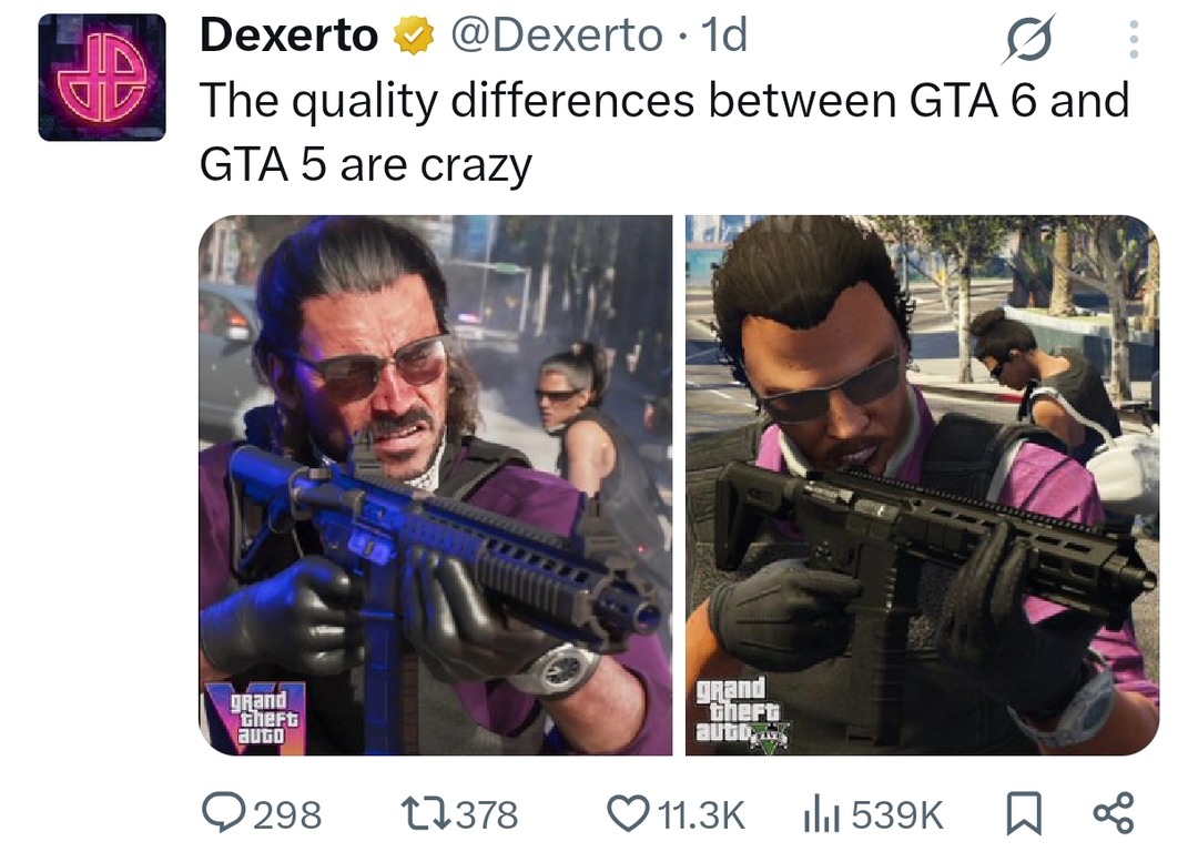GTA 6 visuals make GTA 5 look like a PS2 mod - meme