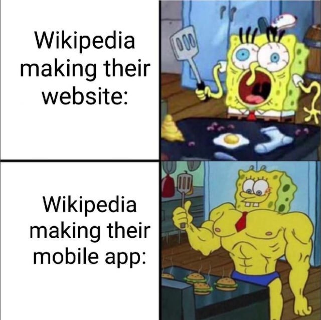 Wikipedia mobile app meme