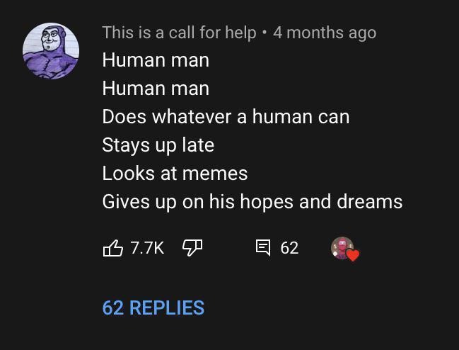 Human man: meme-powered but spiritually defeated