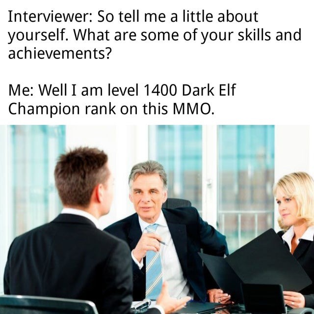 skills in the interview - meme