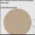 I’m actually colorblind, what does the circle say?