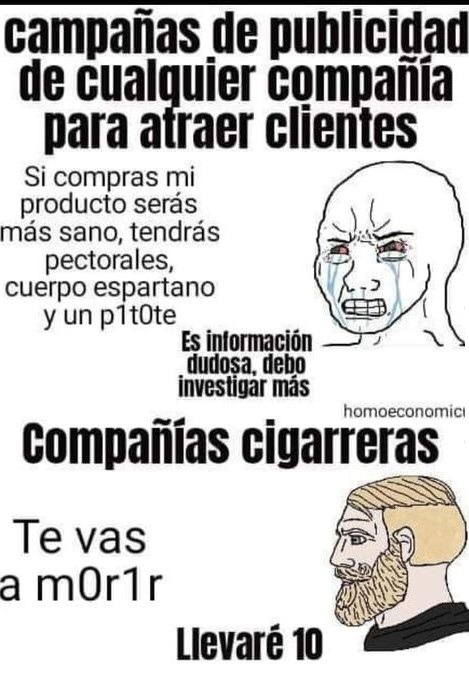 Empresas de cigarros - meme