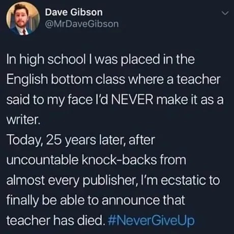 Never give up - meme