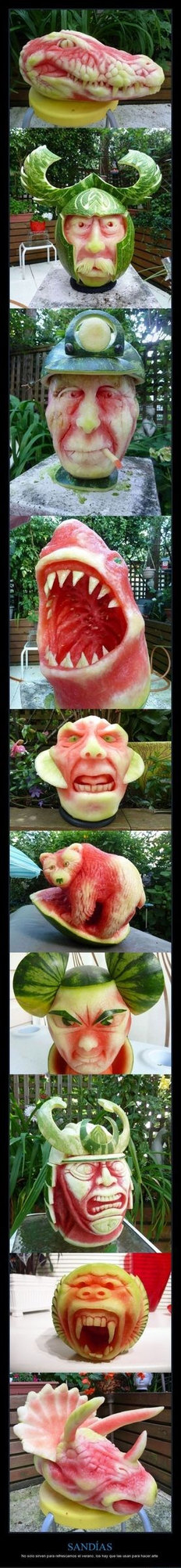 Esculturas de melancia - meme