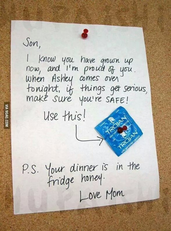 there are a few problems with this. first the condom has holes in it. and second bad mom - meme