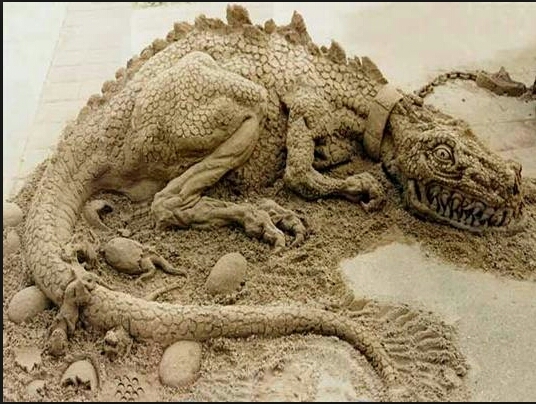 arte dragón con arena - meme