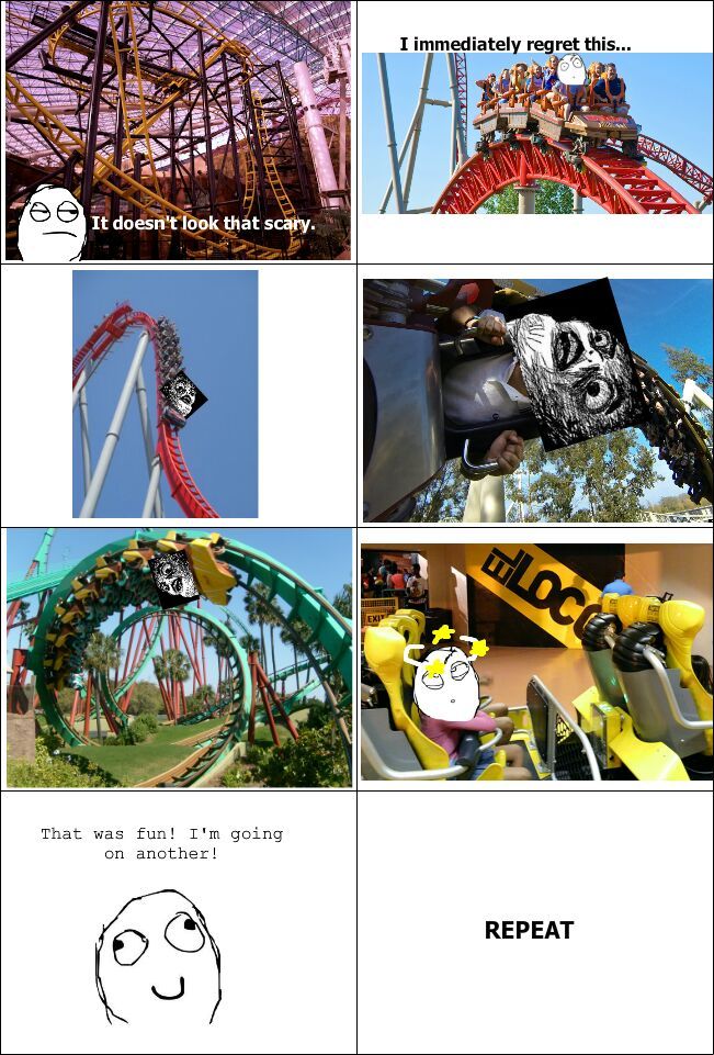 Rollercoasters in a nutshell - meme