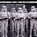 Stormtroopers after a fun day of paintballing