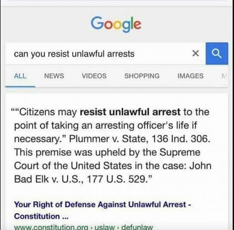Unlawful arrest - meme