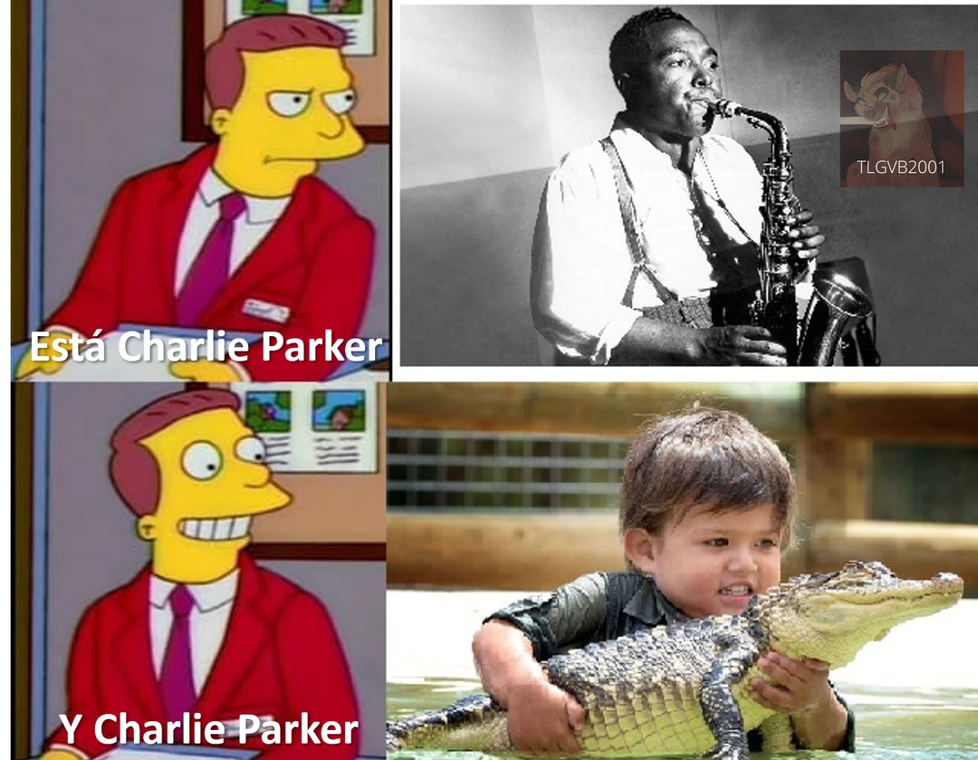 Explicación: Ambos se llaman Charlie Parker ¿No me creen? Busquen en Gugol "Charlie Parker", y después, "Charlie Parker AND cocodrilo", por separado. - meme