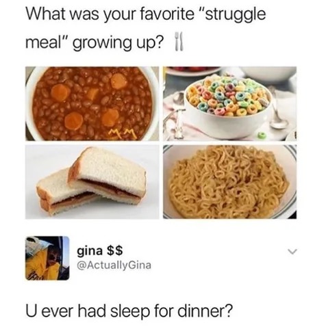 Sleep for dinner - meme