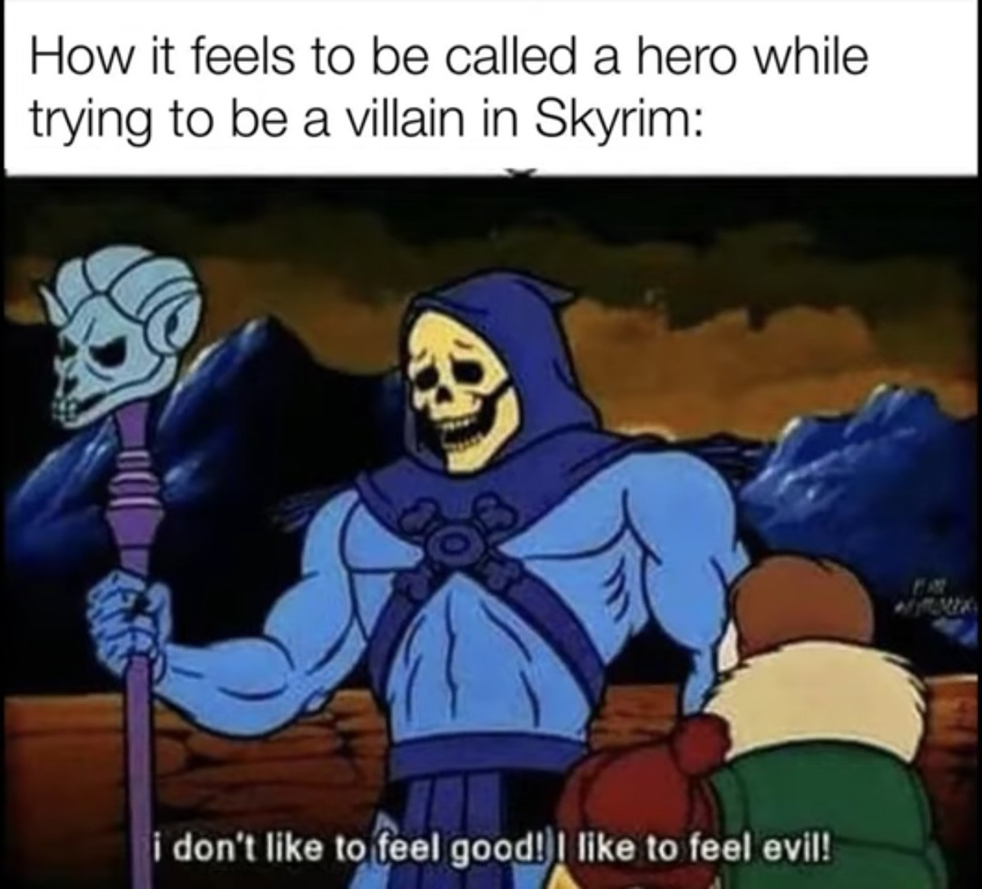 You can do a lot of evil things despite being forced into the role of the hero - meme