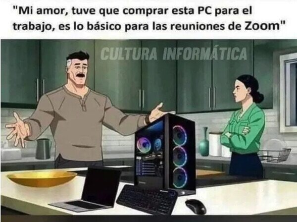 PC gamer para trabajar - meme