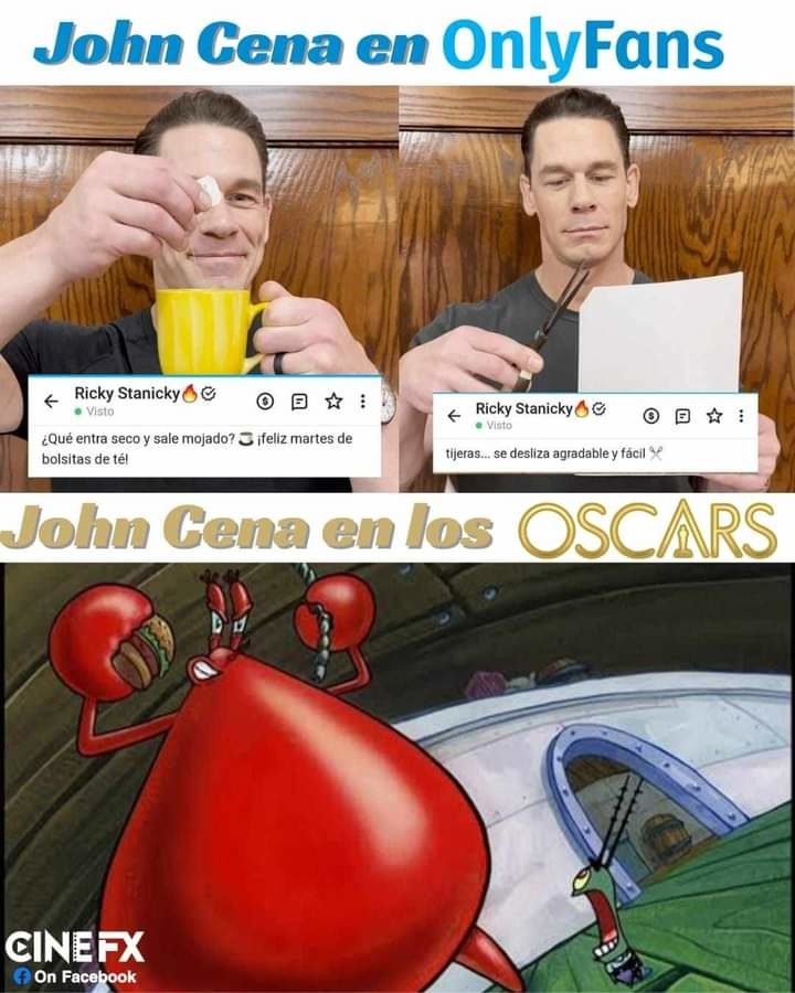meme del momento de John Cena en los Oscars 2024