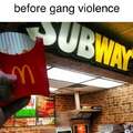 Pictures taken seconds before gang violence
