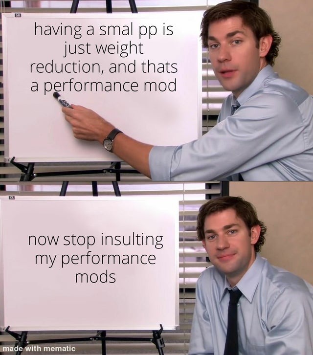 small pp, best performace - meme