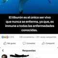 la inmunidad a las enfermedades de los tiburones