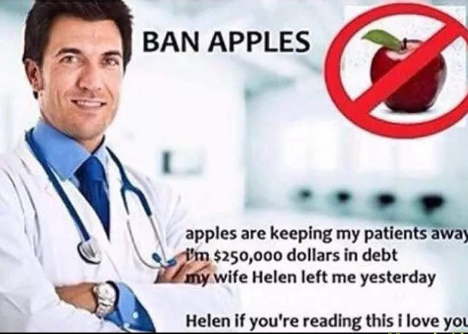 An apple a day... - meme