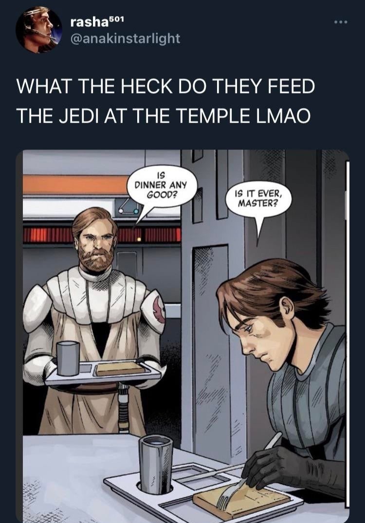 Hows your nutrition block Anakin? - meme