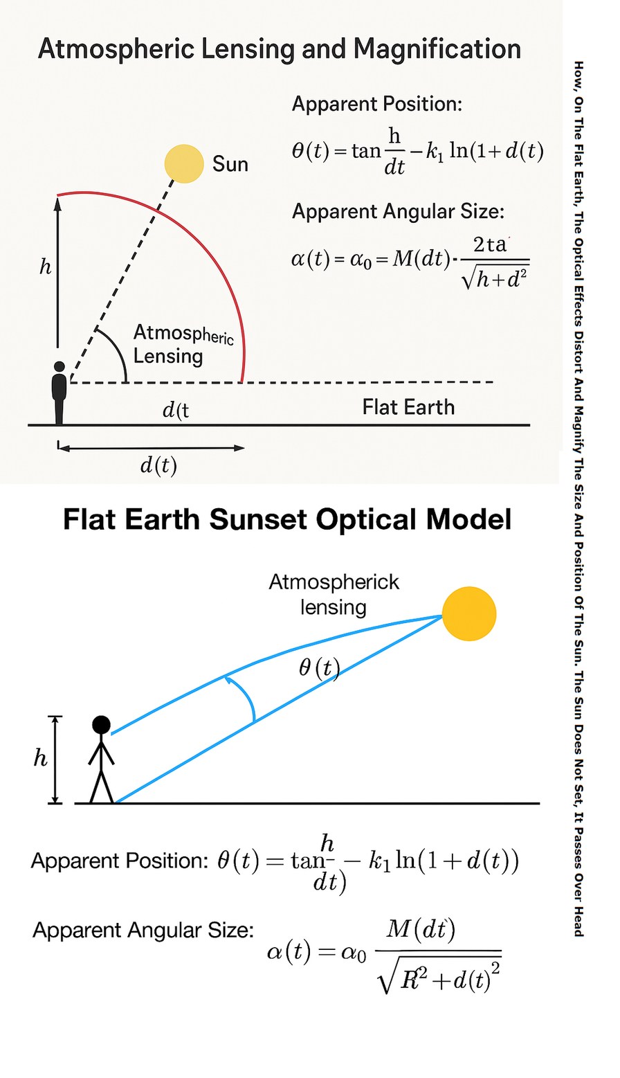 Optical Effects Change The Apparent Size And Position Of The Sun As It Passes Over The Flat Earth - meme