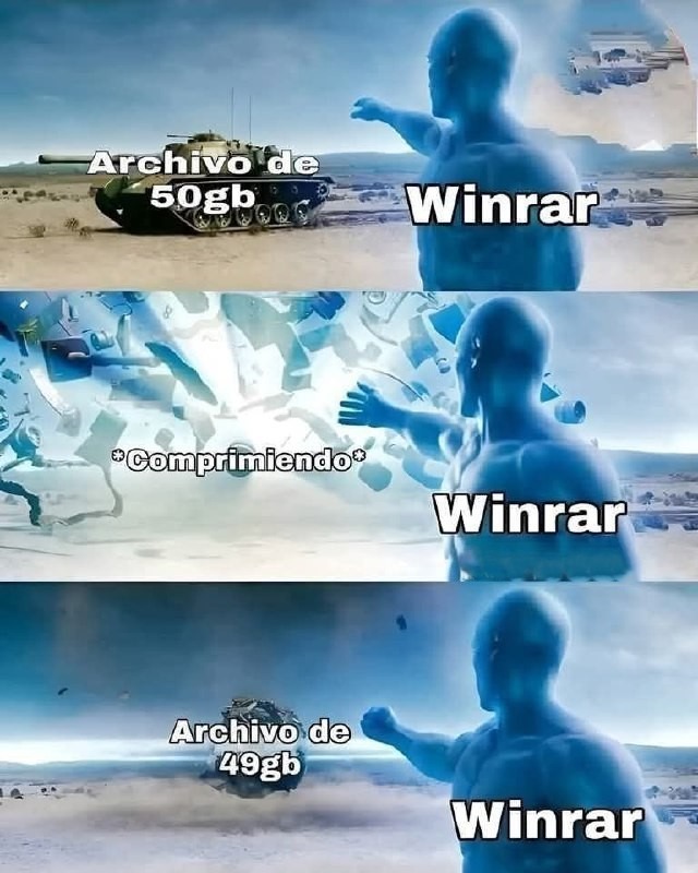 WinRAR comprimiendo como si fuera magia negra - meme