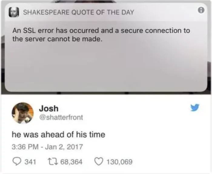 Shakespeare was an IT guy - meme