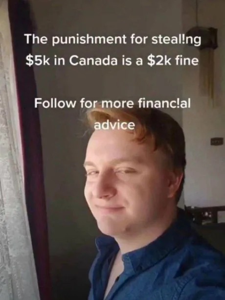 Canadian financial advice - meme