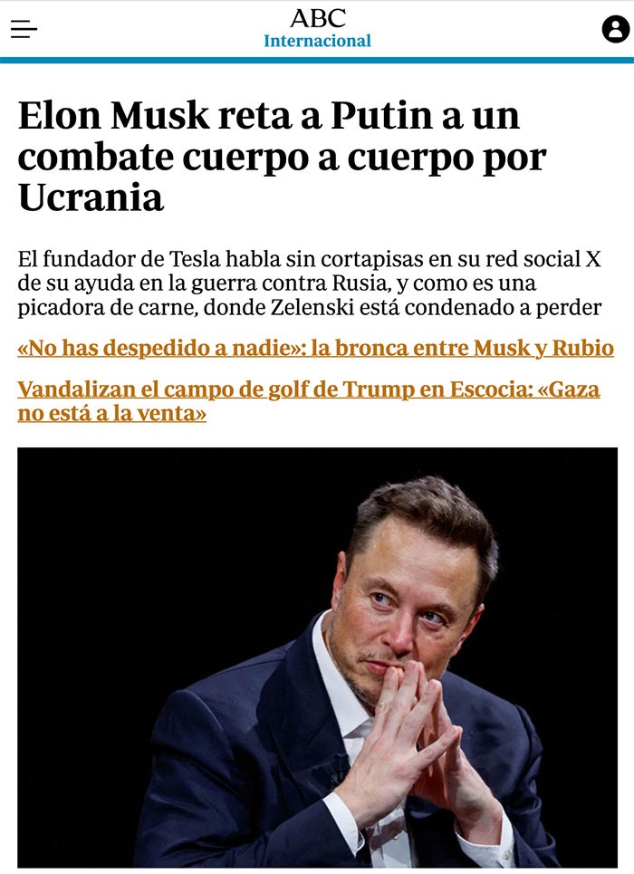 Pelea Elon Musk vs Putin - meme