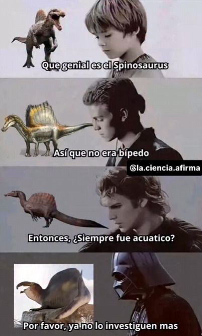 El Spinosaurus era acuático y no queremos más datos gracias - meme