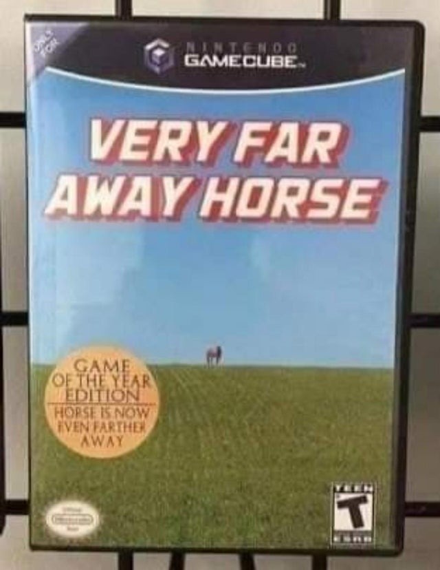 Very far away horse - meme
