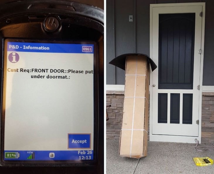 Delivery Notes - Well the delivery person takes instruction well. - meme