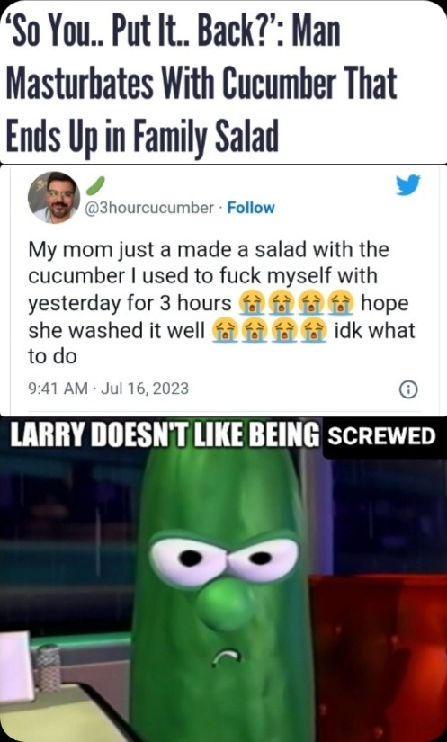 Dongs in a cucumber...WTF?! - meme
