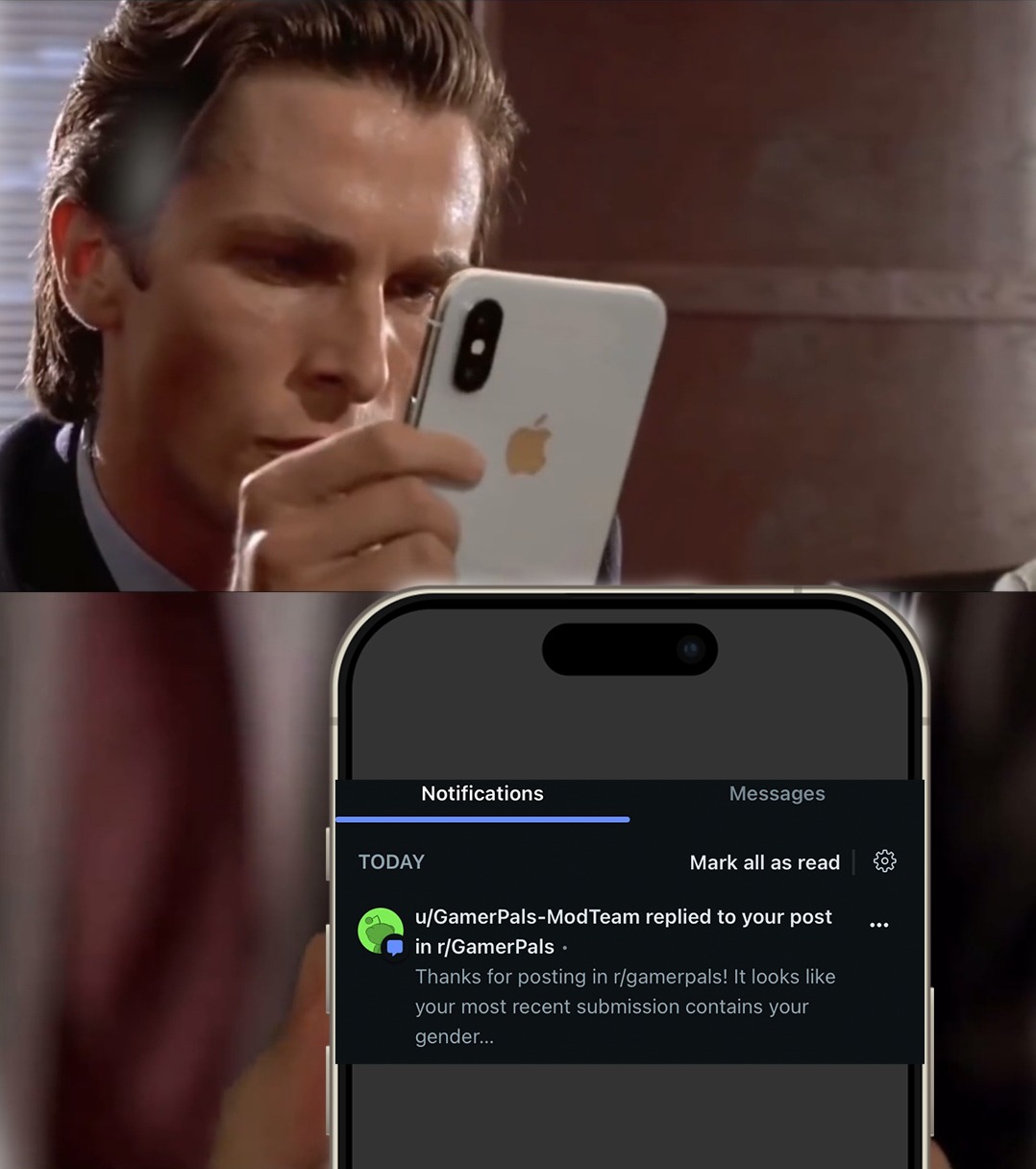 my post got removed cause i said i'm a guy - meme