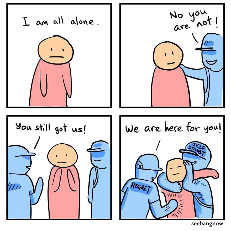 Never alone - meme