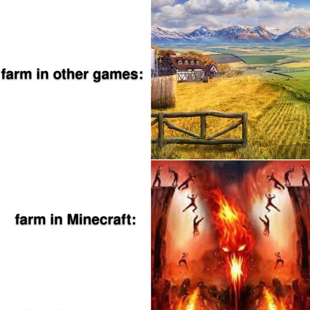 Farm in Minecraft - meme