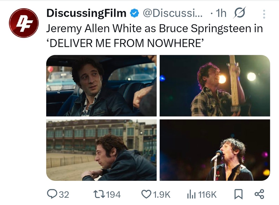 Jeremy Allen White as Bruce Springsteen?? What timeline is this - meme
