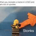 Lego stonks meme
