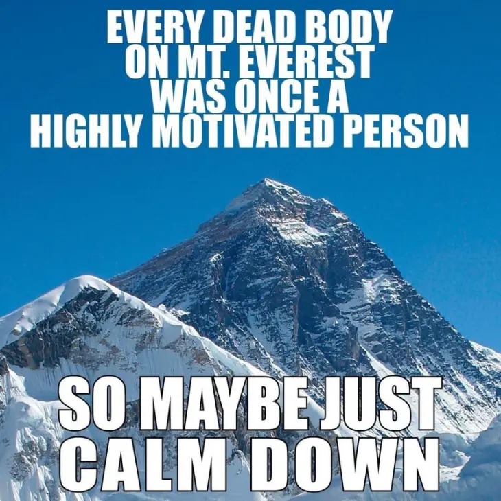 Go climbing or stay on the ground. - meme