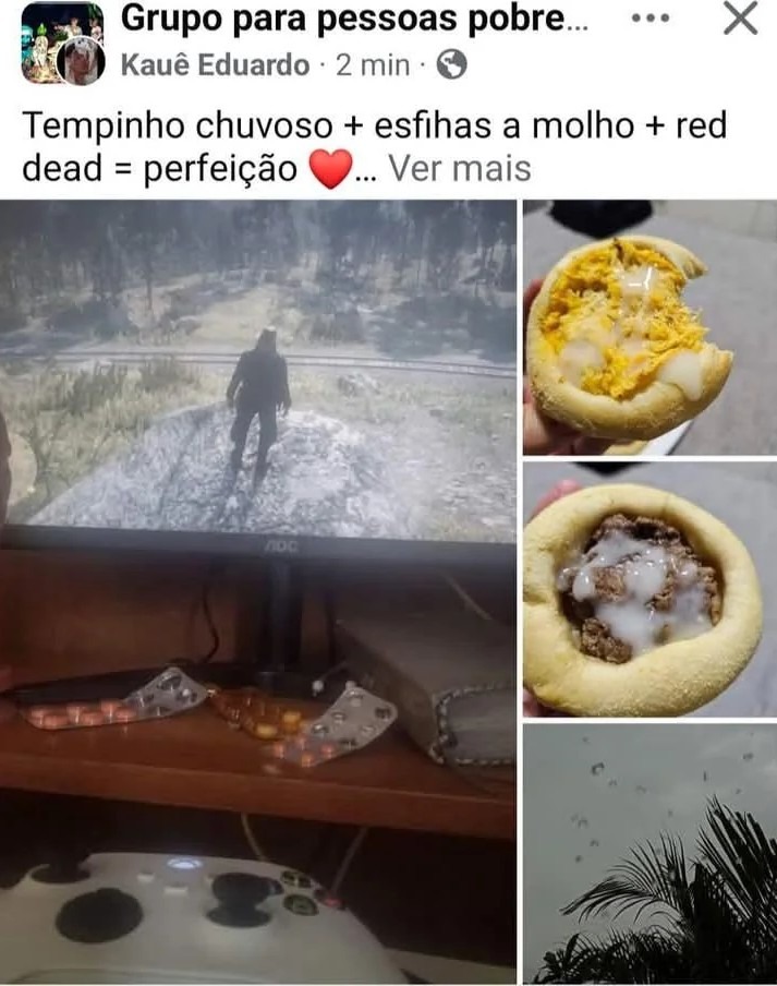 Nada como jogar o meu Red Dead com chuvinha e esporrada :yummy: - meme