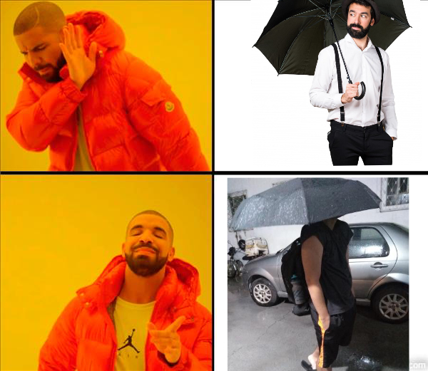 Como segurar um guarda chuvas corretamente com Nero_Kraio - meme