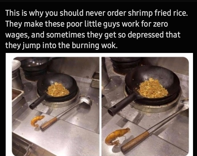 Don't make the shrimp fry it! - meme