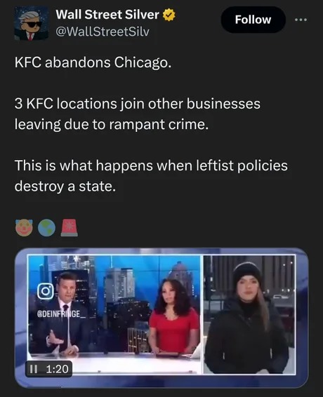 KFC abandons Chicago - meme