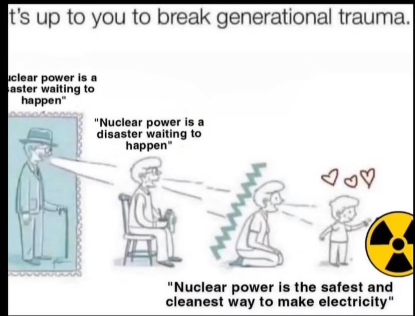 ﻿Fs up to you to break generational trauma  Jiclear power is a aster walting to happen’ Nuclear power is a disaster waiting to happen Jov “Nuclear power is the safest and cleanest way to make electricity