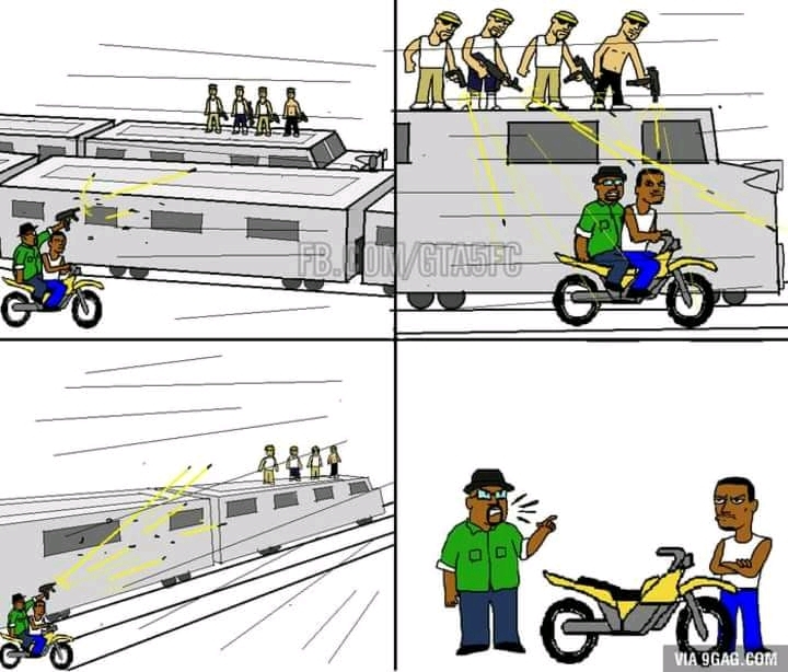 The damm train,CJ! - meme