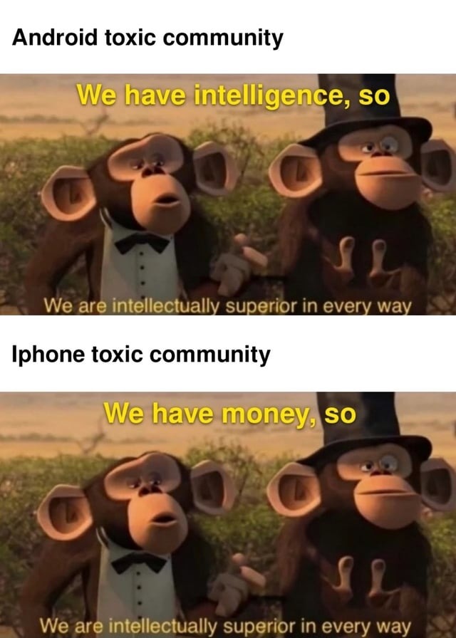 android vs iphone meme  Android vs iphone, Iphone meme, Android meme