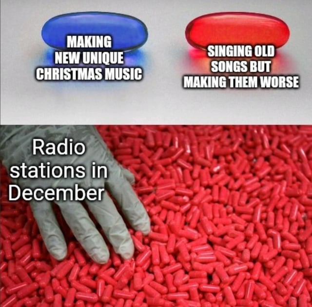 Radio stations in December - meme